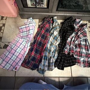 Wonder Nation Blue and Green Plaid Shirt